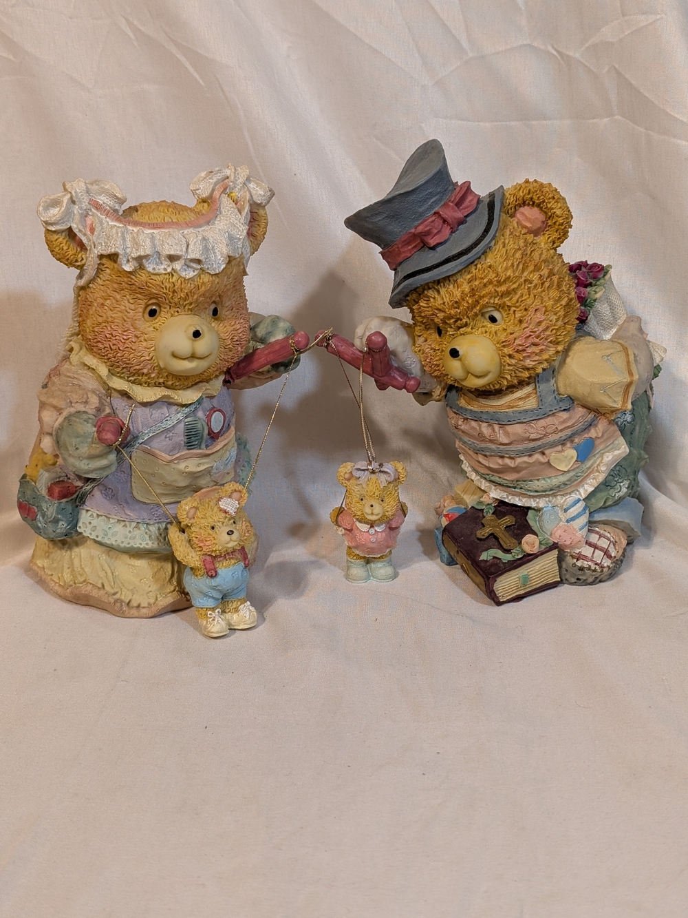 Bear Family Figurine Set - Pastel Multicolor Decorative Bears